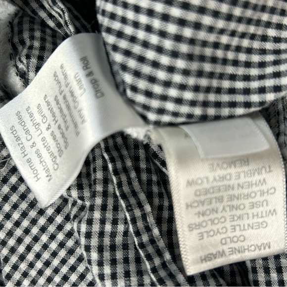 Eileen West Black White Checkered Gingham Robe‎ with Tie Large - Picture 8 of 11